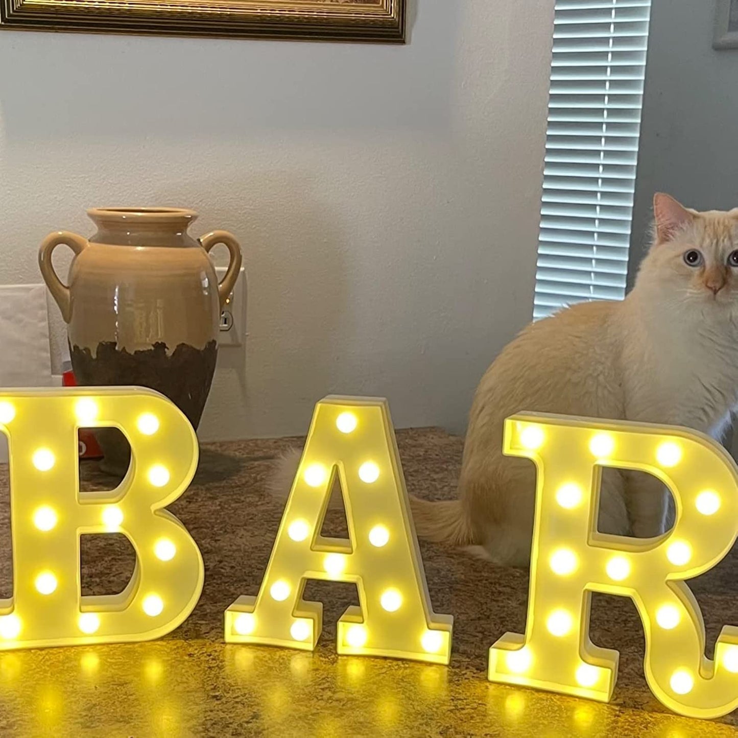Rdutuok LED Marquee Letters Lights BAR Sign Letter Lamp for BAR Pub Home Party Wedding Decoration Battery Powered Christmas Lamp Home Bar Decoration