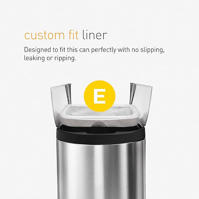 simplehuman Code E 100 Count, Dispenser Pack Custom Fit Liners, Drawstring