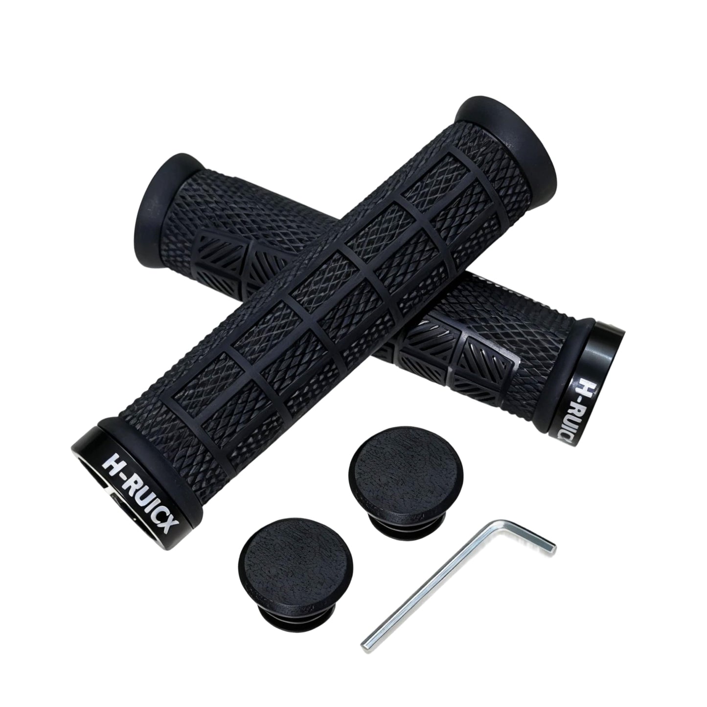 H-RUICX Bicycle Handlebar Grips, Single Lock on Bicycle Handle Bar, Ergonomic Non-Slip Design, Bike Grips, Universal Fit for Mountain, BMX,MTB,Beach Cruiser, Scooter and Road Bikes