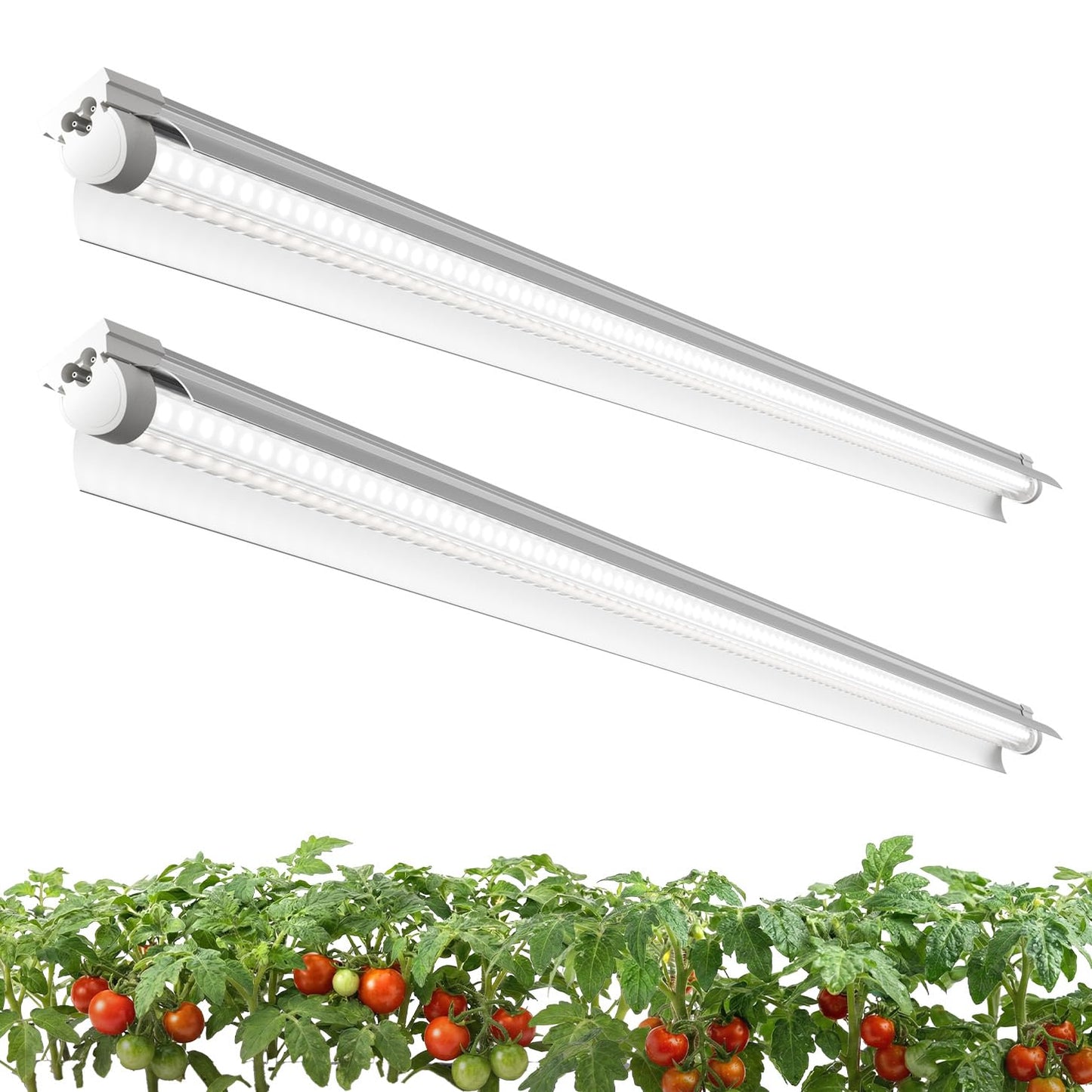 VShape 2 Pack LED Grow Light 4FT, 5000K Full Spectrum, 84W(2 x 42W), Linkable Growing Lamp Fixture, T8 Grow Lights for Indoor Plants, Seed Starting, Vegetables