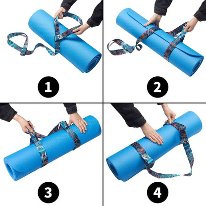 ZOOEASS Yoga Mat Strap, Adjustable Durable Yoga Mat Carrier & Stretching Strap, 5.9feet, Multiple Color Choices (Flower,5.9feet)