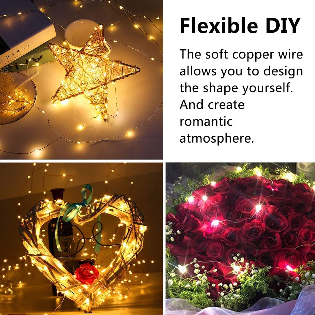 Rivokeer 12 Pack Fairy Lights Battery Operated String Lights，7FT 20LED Waterproof Silver Wire Christmas Lights Outdoor,Firefly Mini Lights for Bedroom Party Birthday Wedding Indoor Decorations.