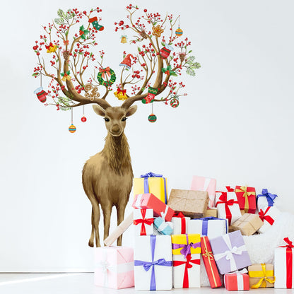 Christmas Wall Stickers Decoration Set Plaid Xmas Tree Wall Murals Floor Décor Living Room Children Nursery School Restaurant Cafe Hotel Home Office Décor Christmas 3