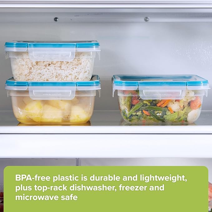 Snapware Plastic Total Solution 3-Pack Food Storage Containers Set, Leakproof &