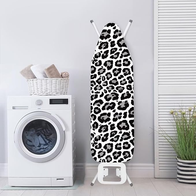 Black White Leopard Ironing Board Cover and Pad 15 X 54 Inch 3D Print Iron