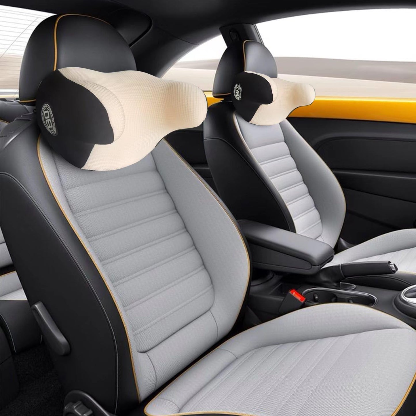 SPRFUFLY Make Relaxing Car Headrest Pillow, Car Pillow for Driving with Adjustable Strap, Breathable Removable Cover & Ergonomic Design - Softness Travel Car Neck Support Pillow(Black, 1PC)
