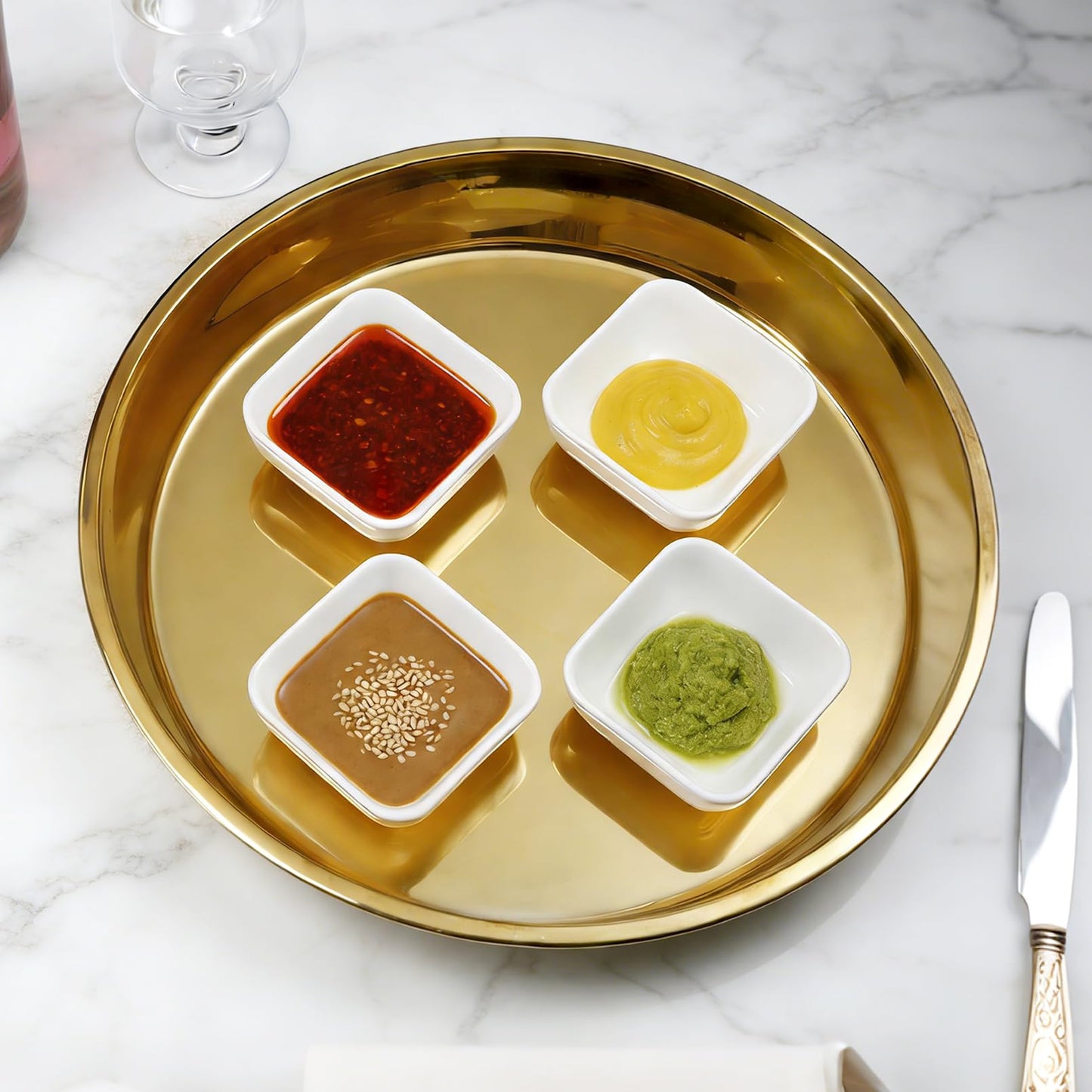 IJRPLM 6 Pack Ceramic Dip Bowls, 3 Oz Small Dipping Bowl, White Ceramic Dip Bowls Set, Porcelain Dipping Sauce Bowl, Soy Sauce Dishes for Soy Condiment BBQ Ketchup Sushi