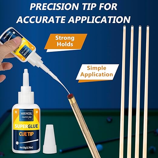 Pool Cue Tip Glue 100g, Quick Dry Billiard Cue Tip Glue