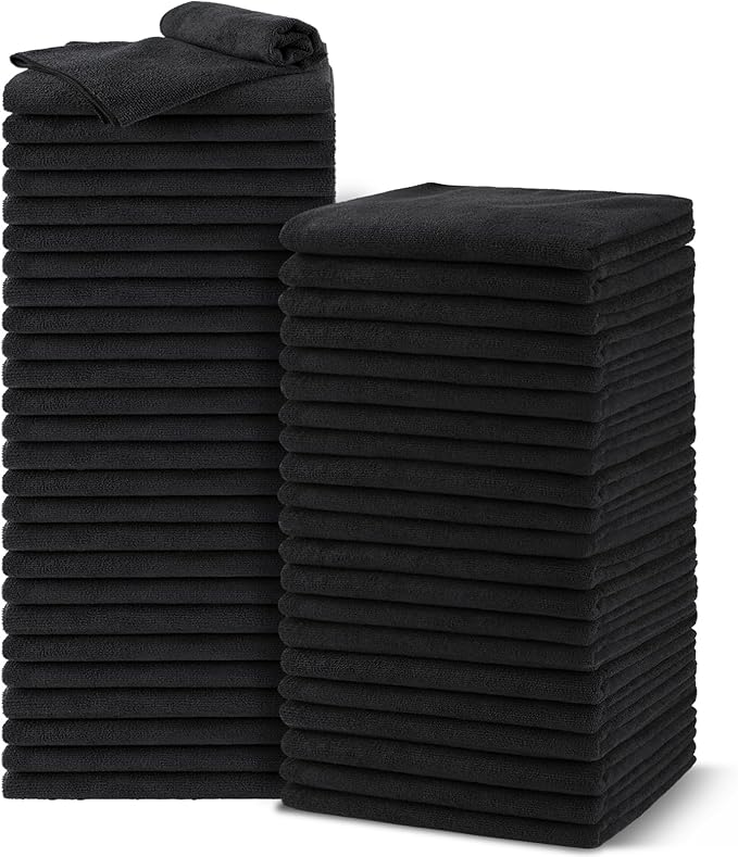 Salon Towels 48 Pack, Microfiber Barber Towel Bulk, Fast Drying Hair Towels