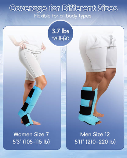 Comfytemp Ankle Foot Ice Pack Wrap, Reusable Leg Ice Boot for Injury, Achilles Tendonitis, Shin Splint, Plantar Fasciitis, Hot & Cold Compression, Sprained Ankles Brace, Post Surgery