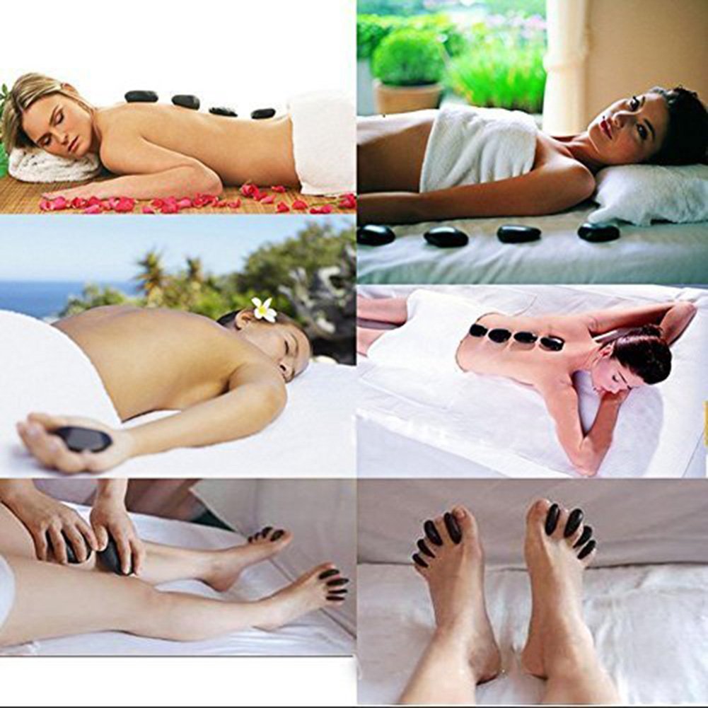 Hot Stone Warmer Zabrina Massage Stones Warmer HOT STONE MASSAGE KIT: 27 Basalt Stones + 6.5 Quart Hot Stone Heater