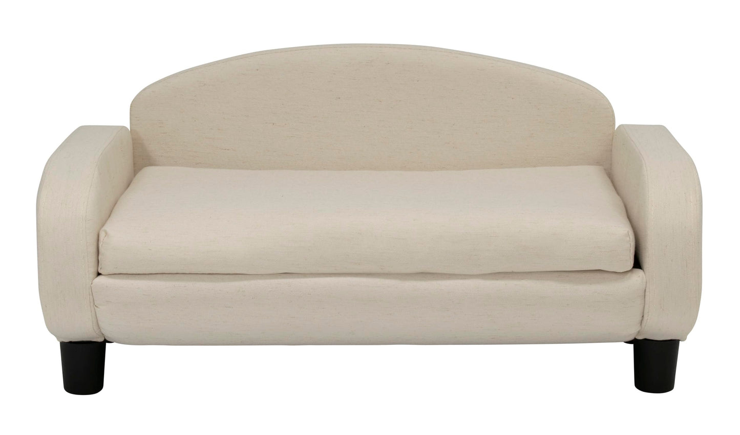 Paws & Purrs Modern Pet Sofa 31.5" Wide Low Back Lounging Bed with Removable Mattress Cover in Espresso/Oatmeal