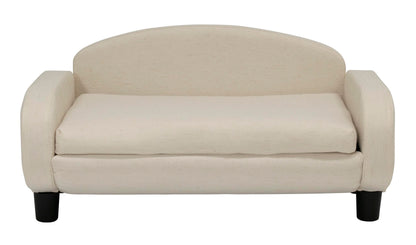 Paws & Purrs Modern Pet Sofa 31.5" Wide Low Back Lounging Bed with Removable Mattress Cover in Espresso/Oatmeal