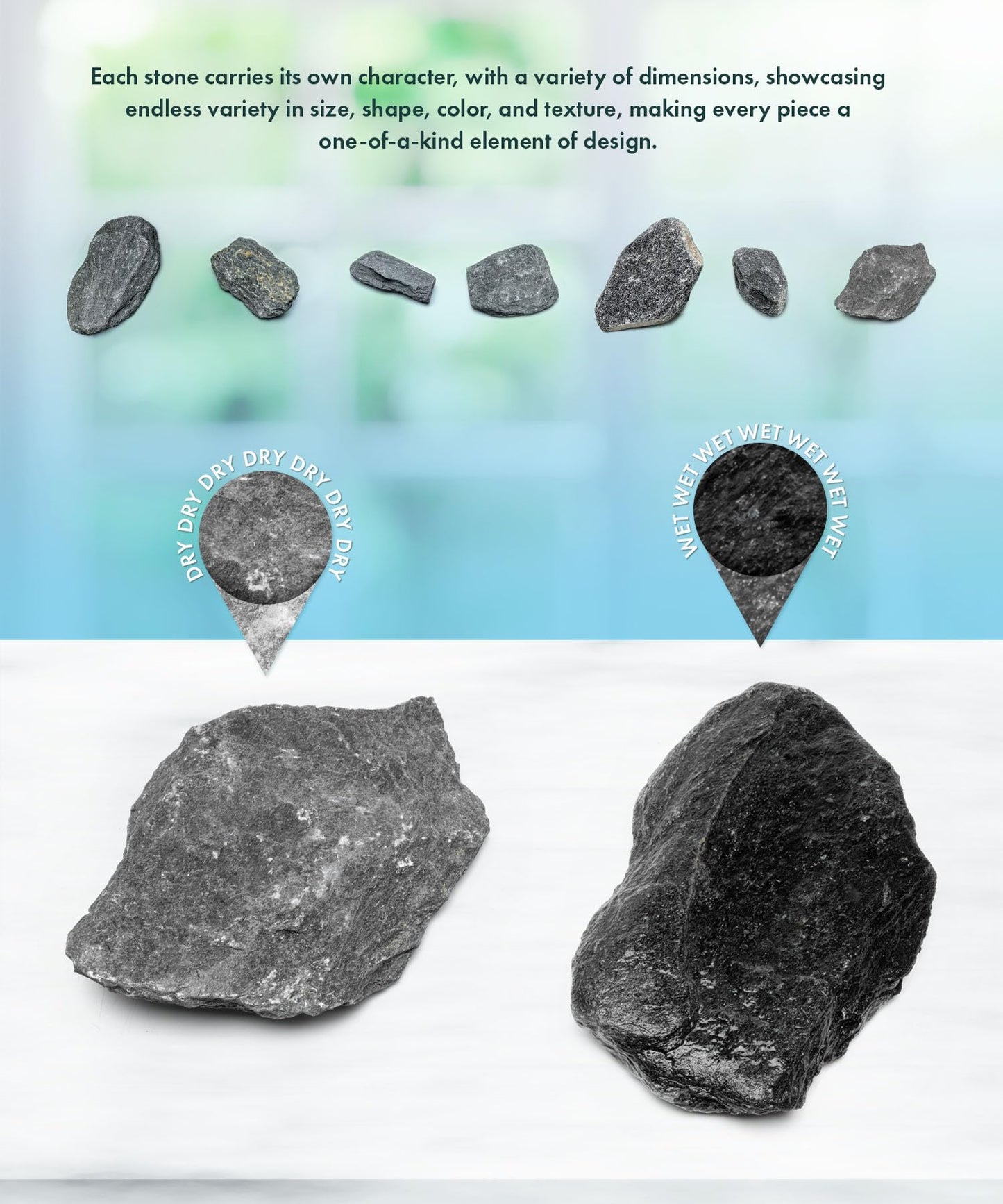 Natural Slate Stone for Aquariums, Fish Tanks, Terrariums, Aquascaping and Amphibian Enclosures, Mix of Large and Medium Size Rocks - by SubstateSource (5 Pounds, Black River)