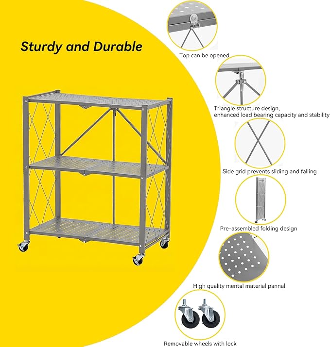 BRIAN & DANY 3-Tier Foldable Storage Shelves
