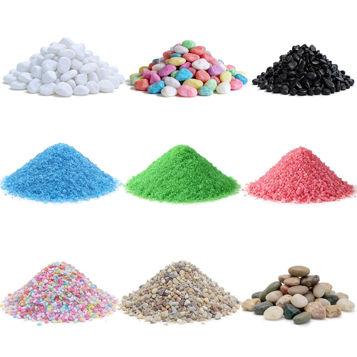 Warmtree Basing Material Kit,9 Pack Miniature Landscape Rocks, Tabletop Layout Terrain Materials Scenery, Sand and Stone Garden Stone Kit Fish Tank Decor, Material Diorama Supplies Scenery