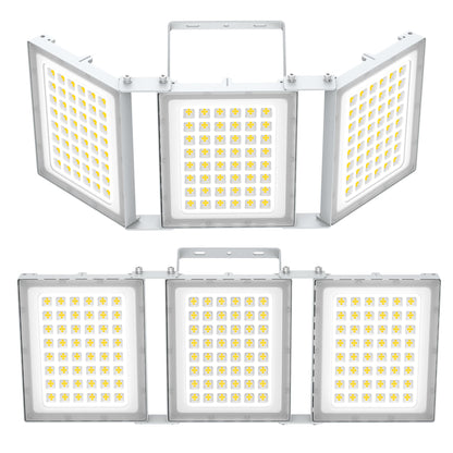 SOLLA 600W LED Outdoor Flood Light, 60000LM Super Bright Stadium Light, 6000K Daylight White, IP66 Waterproof 3 Heads Adjustable Outdoor Floodlights for Backyard, Parking Lot, Stadium, Field(2 Pack)