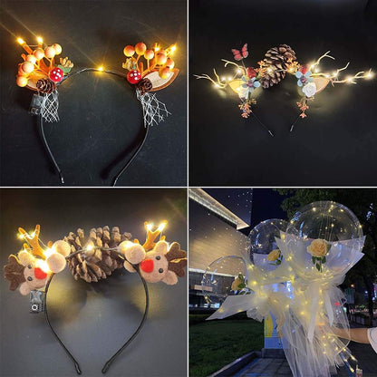 LIIDA [10-Pack] LED String Lights 3.5FT LED Moon Lights 20 Led Micro Lights On Silver Copper Wire for DIY Wedding Centerpiece Table Decoration Party (Warm White)