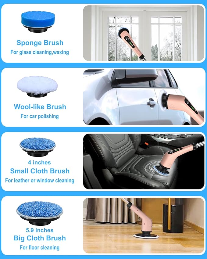 Leebein Electric Spin Scrubber, Cordless Powerful Scrub Brush