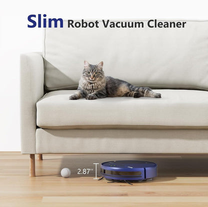 Robot Vacuum and Mop Combo, Robotic Vacuum Cleaner 2 in 1 with WiFi/App/Voice, Schedule, Water Tank and Dustbin, Self-Charging, Slim, Ideal for Hard Floor, Pet Hair, Carpet