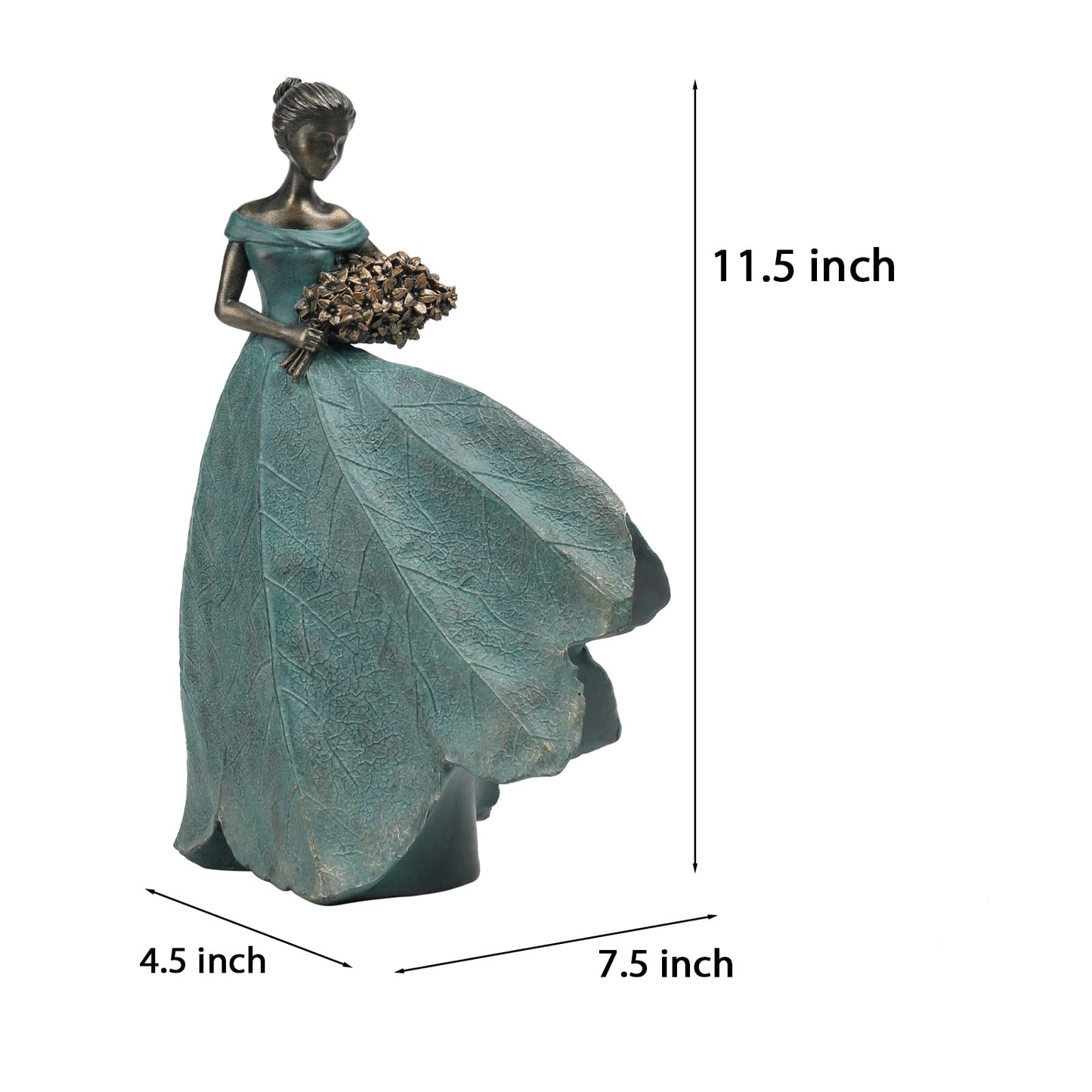 Guichifun Fairy Statue Collection Home Decoration - Leaf Angel Girls Resin Modern Table Decor for Living Room Office Sculpture Decor for Women Indoor Rustic Figurines Gift 5 x 3 x 7.5 Inch