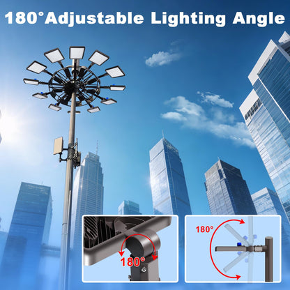 Dream Eeve 480W LED Parking Lot Light Slip Fitter Mount 72000LM Dusk to Dawn 5000K Led Flood Light Outdoor Commercial Security Area IP65 Waterproof 85-277V for Street Stadium Driveway