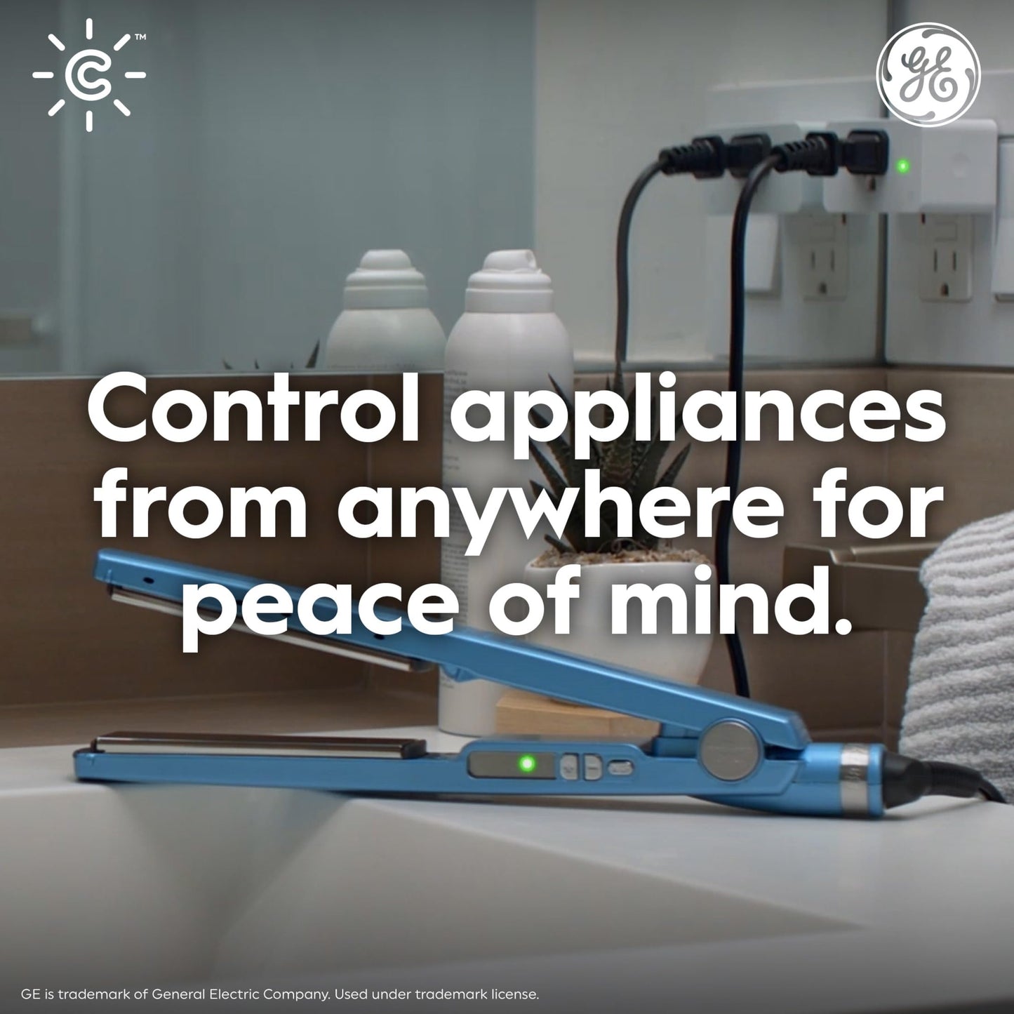 GE Cync Smart Indoor Plug, Smart Outlet Control, WiFi Outlet Plug, Matter Compatible, Works with Alexa and Google Home