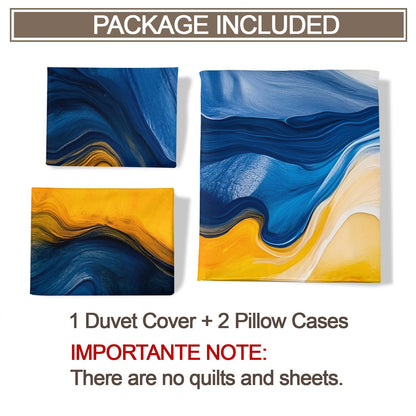 Twin Size Duvet Cover Abstract Fluid Print Duvet Cover Abstract Art Comforter Cover Modern Waves Bedding Kids Room Bedding Decor (Reversible Printing)