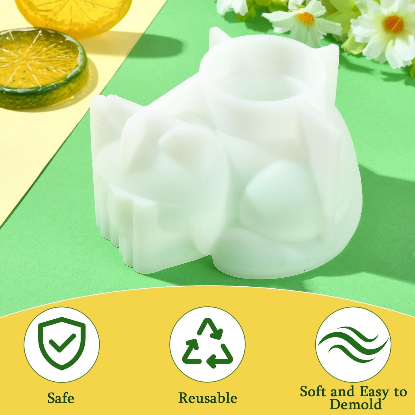 Gythara 3D Cat Theme Silicone Candle Molds Kitten Animal Cartoon Pet Molds for DIY Party Epoxy Resin Plaster Casting Soap Candle Craft Making Decor
