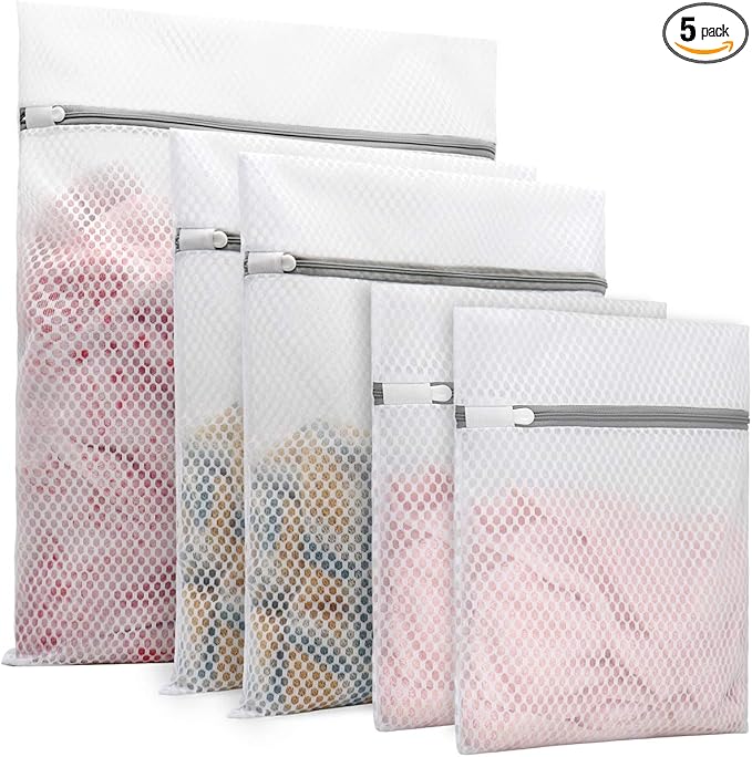 Muchfun 5Pcs Durable Honeycomb Mesh Laundry Bags
