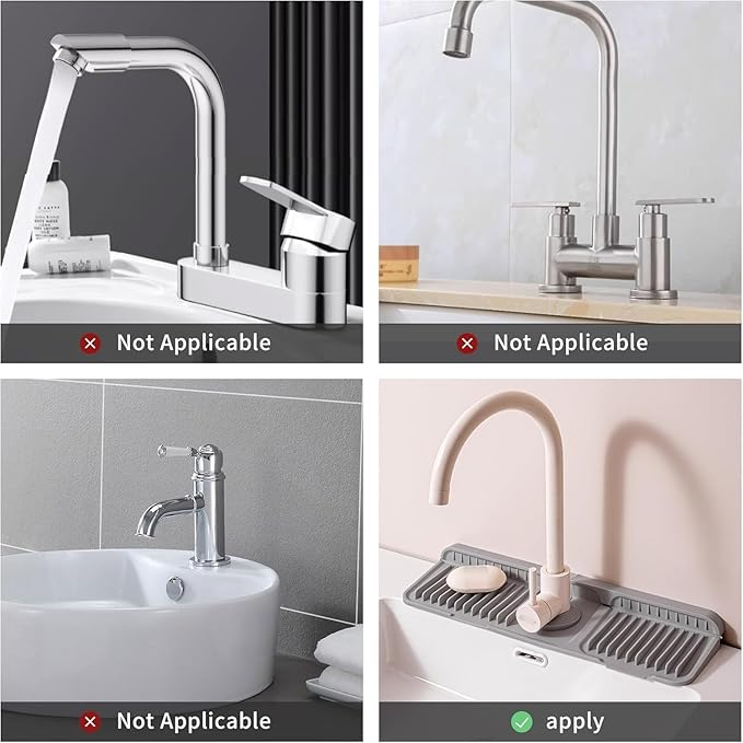 Folding Faucet Mat for Kitchen Sink Upgraded Premium Silicone Splash Guard