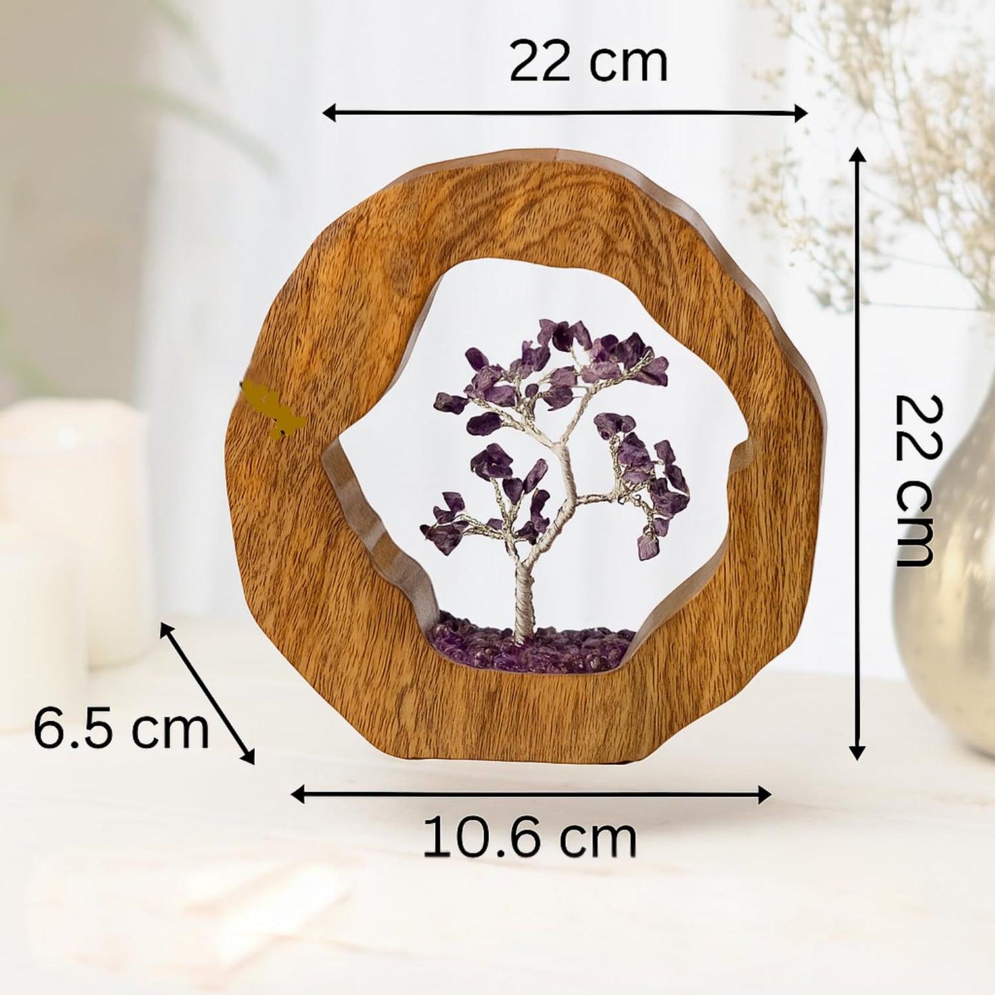 RITUALISTIC Amethyst Crystal Tree of Life in Wooden Ring - Spiritual Gift for Energy Flow & Chakra Healing, Gemstone Bonsai Tree, Home Decor, Wealth & Luck|Perfect for Gift with Valentine's Day Gifts