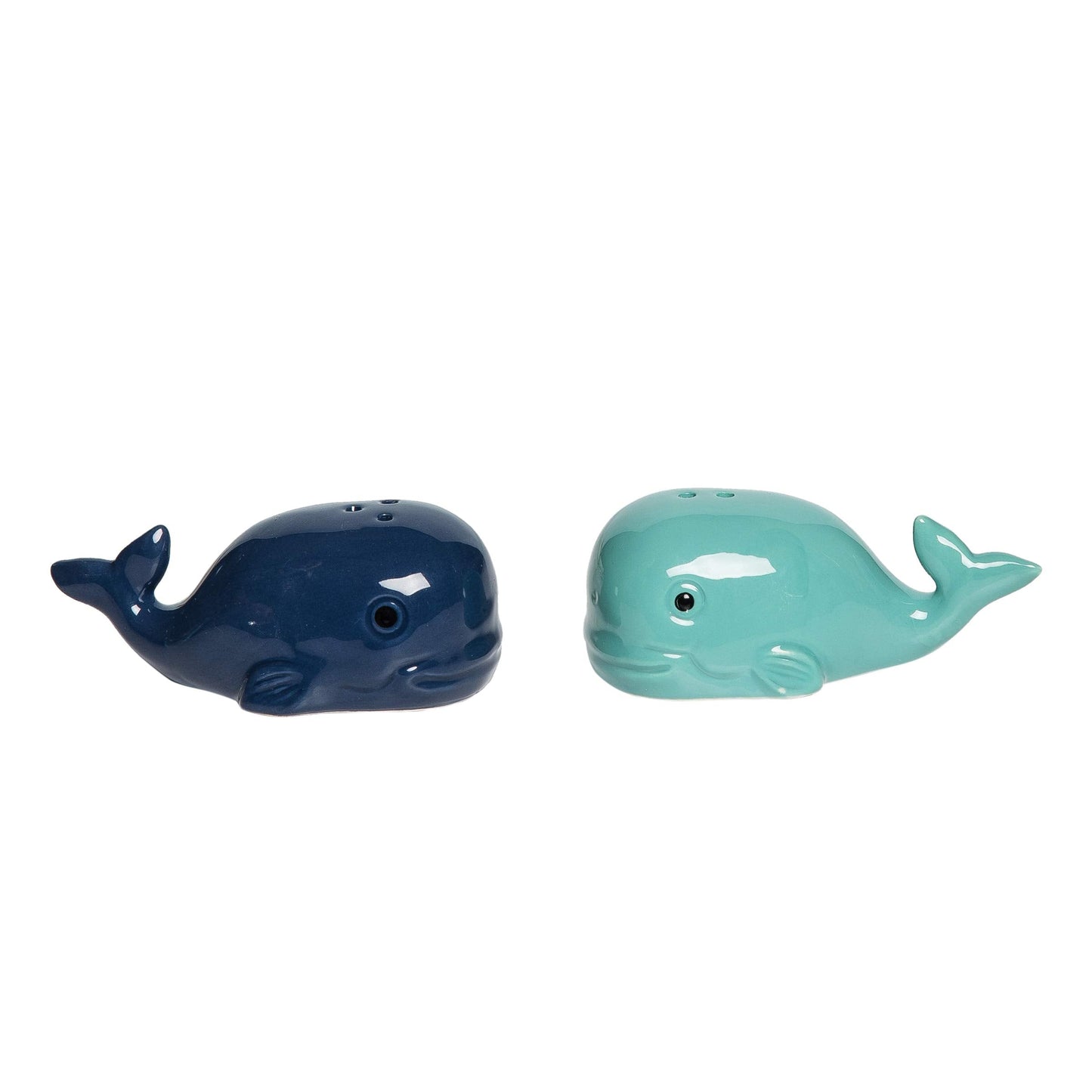 Blue Whales 2-Piece Ceramic Salt & Pepper Shaker Set