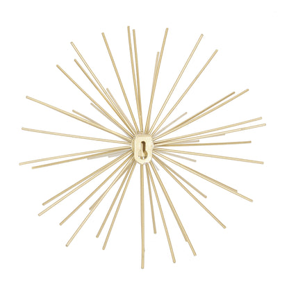Deco 79 Metal Starburst 3D Long Spike Wall Decor, Set of 3 6", 9", 12"W, Gold