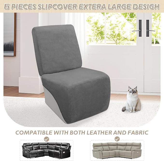 Arfntevss Sectional Recliner Couch Covers Velvet Corner Sectional Sofa Cover