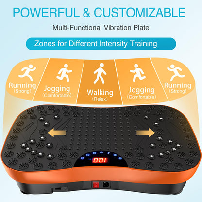 AXV Vibration Plate Fitness Platform Exercise Machine Vibrating Shaking Full Body Shaker Workout Vibrate Stand Shake Board Sport for Weight Loss Fat Burner for Gym Home Office