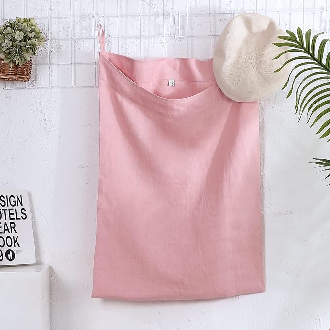 Amazhiyu Pure Linen Over The Door Laundry Hanging Hamper Bag