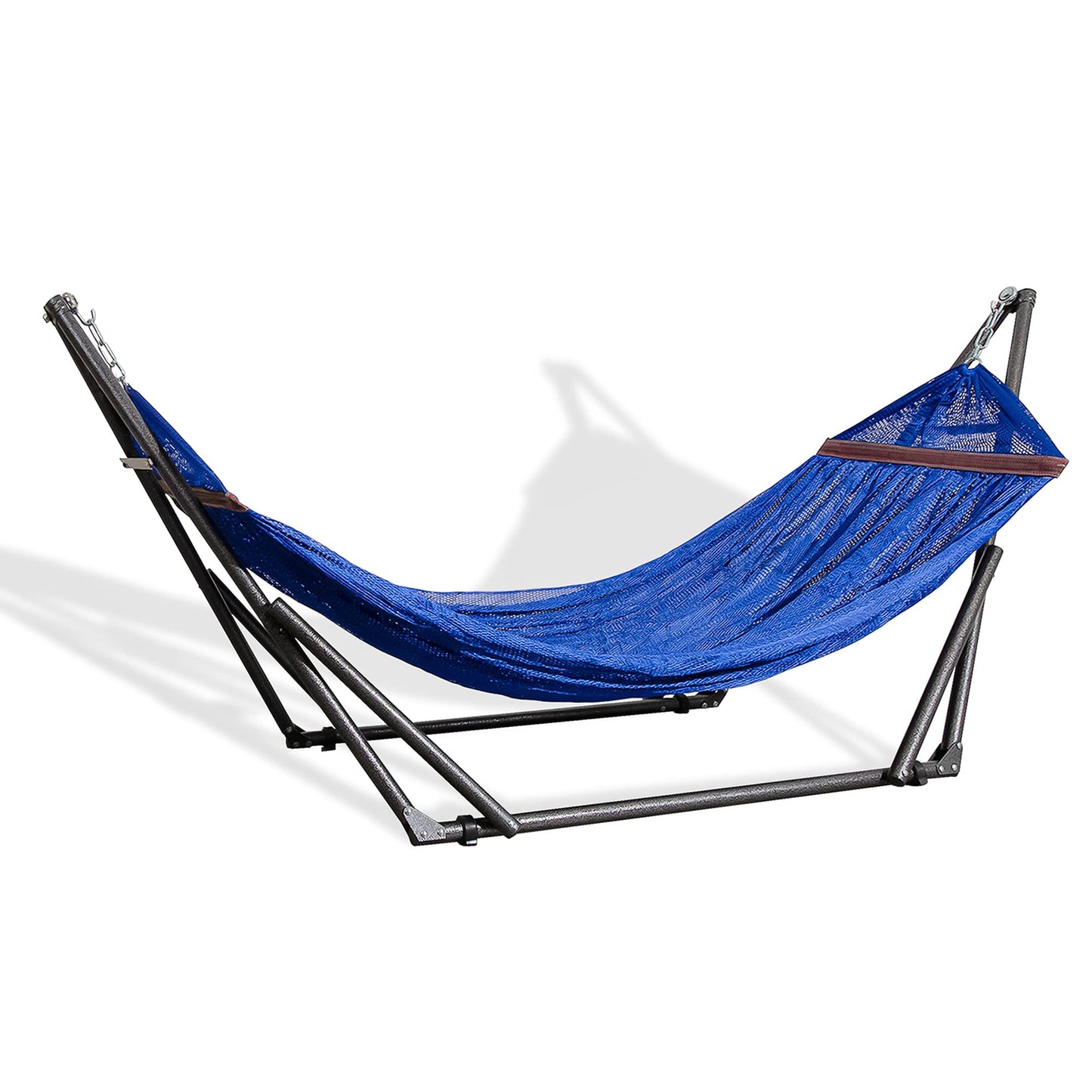 Best Home Fashion Portable Hammock with Collapsible Steel Stand, 600 lbs Capacity, No Tools Assembly, Carrying Bag Included, Perfect for Indoor Outdoor Backyard Patio Camping Beach, 2 Person, Navy