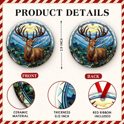 KILYHOME Deer Christmas Ornament 2026 - Rustic Hunting Decor, Buck Hunter Reindeer Decoration – Woodland Holiday Tree Ornament, Hunt Lover Gift, Ideas for Man, Hunters