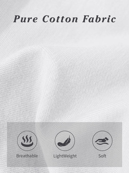 SMENG Ladies Cotton Tee Long-Sleeve Shirts Wicking Soft Crew-Neck T-Shirt Basic Solid Color Classic-Fit Shirt White L