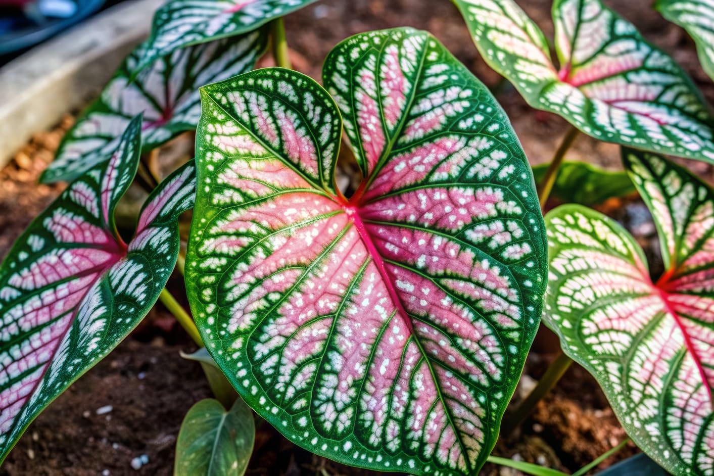 Lava Glow Caladium Bulbs for Planting - Perennial Hosta, Elephant Ears, Fancy (10 Bulbs)