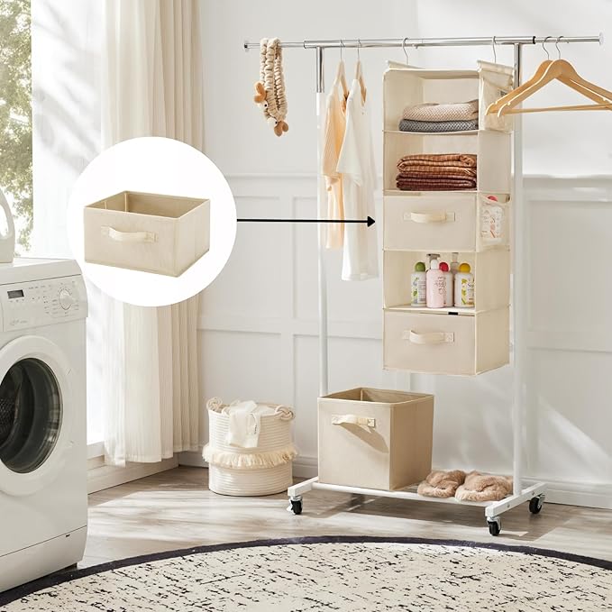Hanging Shelf Closet Storage Organizer Removable Drawers ，Hanging Storage