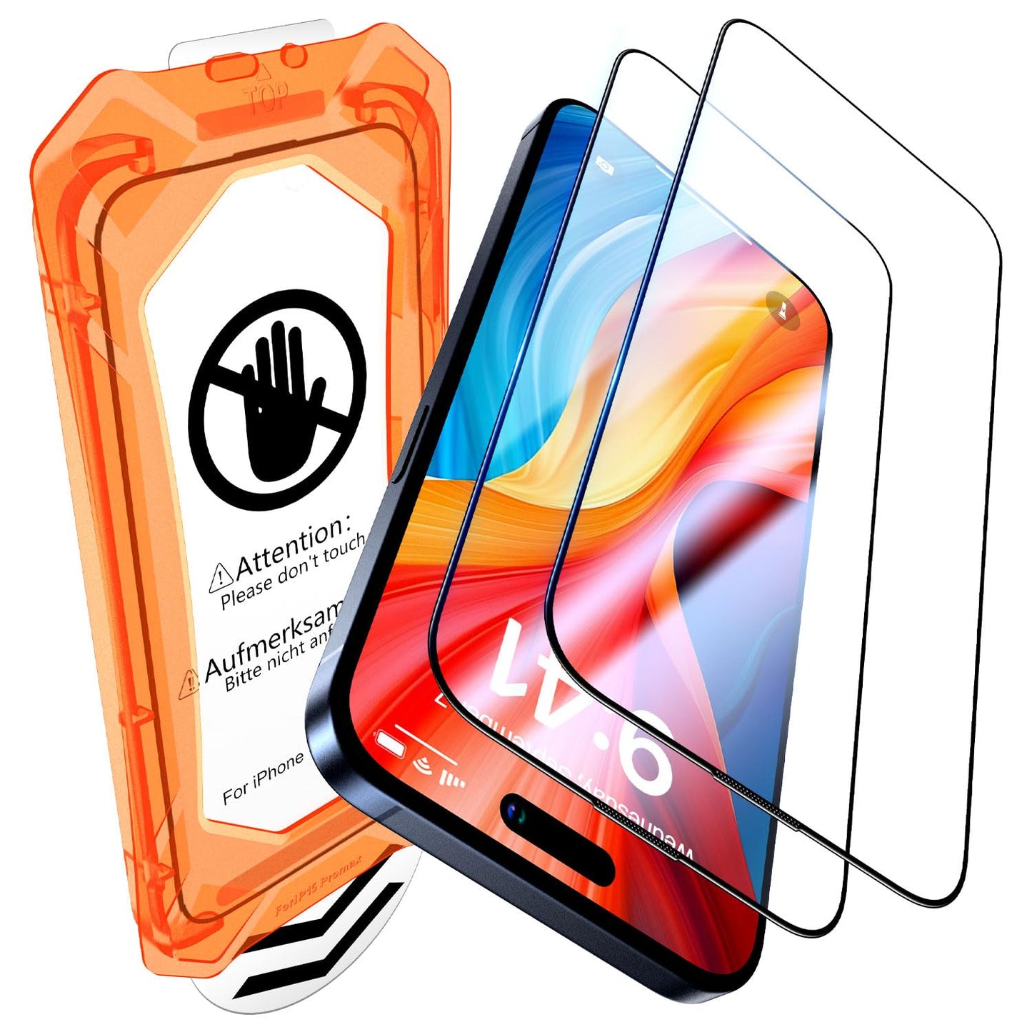 UniqueMe for iPhone 16 Pro Screen Protector - [Military Grade Shatterproof & 9H+ Hardness] Screen Protector 16 Pro Tempered Glass Full Coverage Protection, Easy Installation, 2 Packs