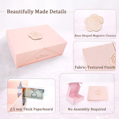 Surperry WOW Magnetic Gift Box, Small Pink Elegant Gift Box, Ready-to-Gift Set for Thoughtful Gifting
