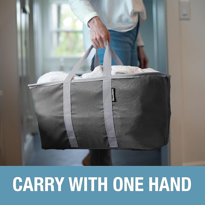 CleverMade Collapsible Laundry Tote 2-Pack – Foldable Carry-All Storage Bin