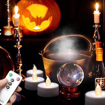 Hanzim Tea Light Candles with Remote Control,Flickering Flameless LED Candle,Long Lasting 400+Hours,Battery Operated with Timer for Home Decoration Seasonal &Festival Celebration WarmYellow (24pcs)