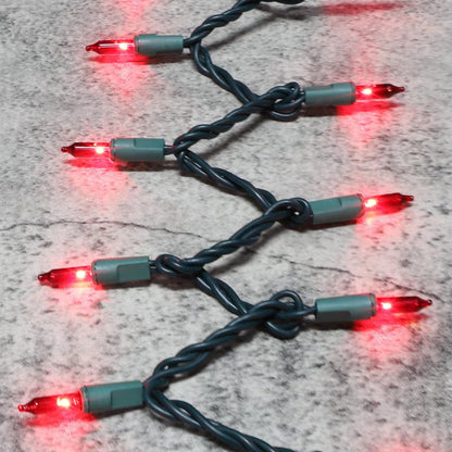 GLOWNOVA Green Wire,RED Incandescent Bulb 300 Mini String Lights for Indoor Christmas Tree Garland Birthday Wedding Party Festival Decoration