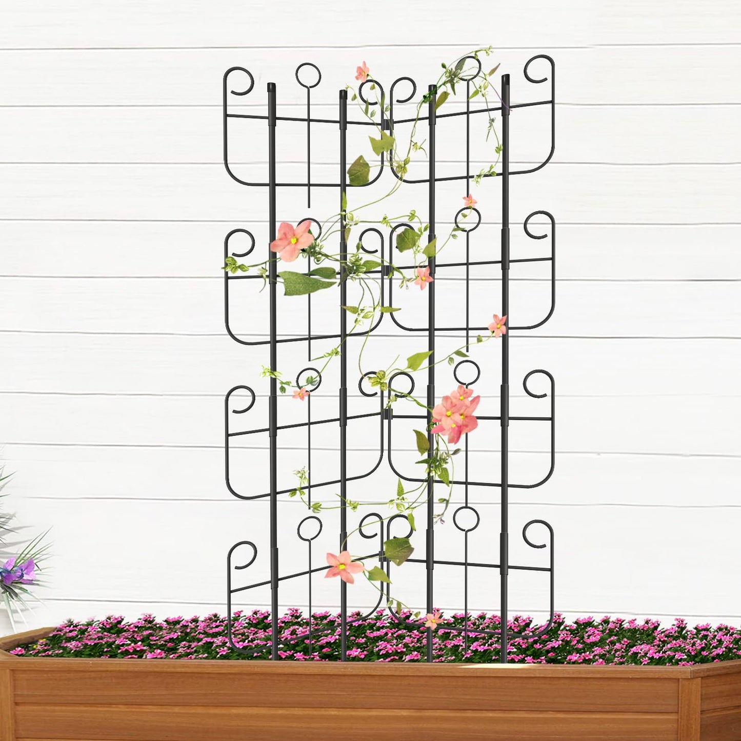 Trellis for Climbing Plants Indoor, Expandable Heavy-Duty Metal Trellis for Potted Plants Outdoor, Flowers Vine Ivy, Sturdy Houseplant Pothos Plant Climber Support, 8 Pack