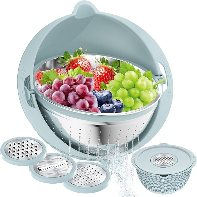 4 in 1 Colander with Mixing Bowl Set, Colander