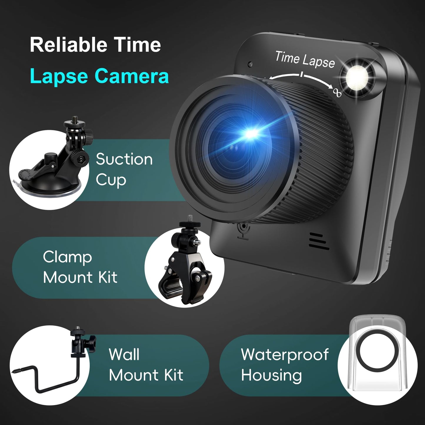 YOTOMIGUO Time Lapse Camera, 4K FHD Timelapse Camera for Outdoor, Equipped with IP66 Waterproof, 32GB TF Card, 180 Days Standby for Recording Construction, Plant Growth, Weather Change